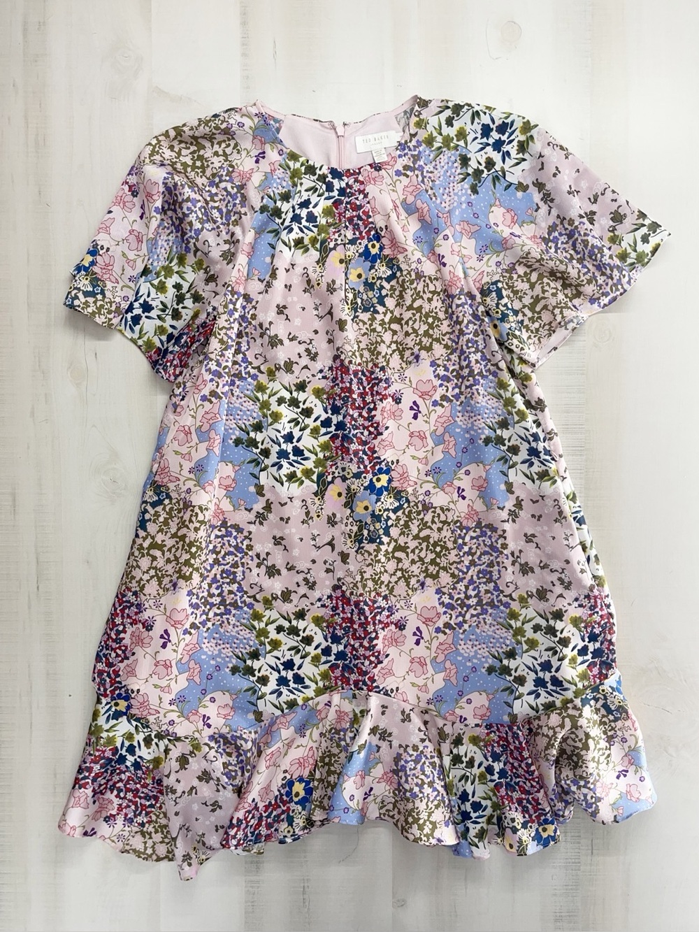 TED BAKER floral flowy dress patchwork beautiful 1 small